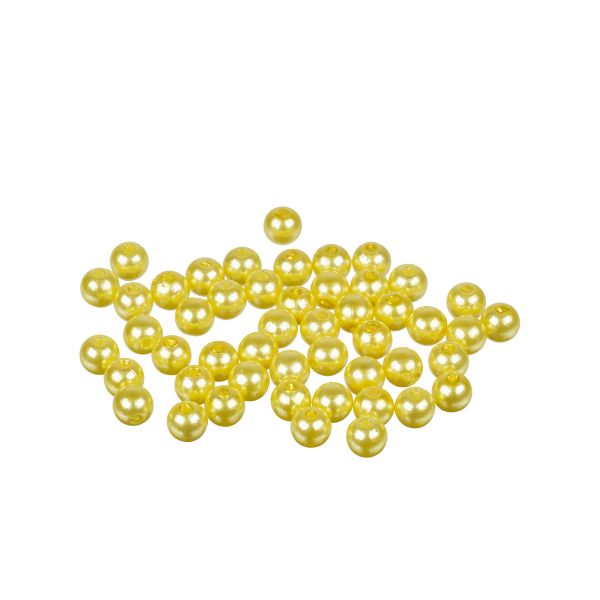 Бусины пластик ⌀8 мм, 50±2 шт, №04 лимонный, Zlatka PB-2