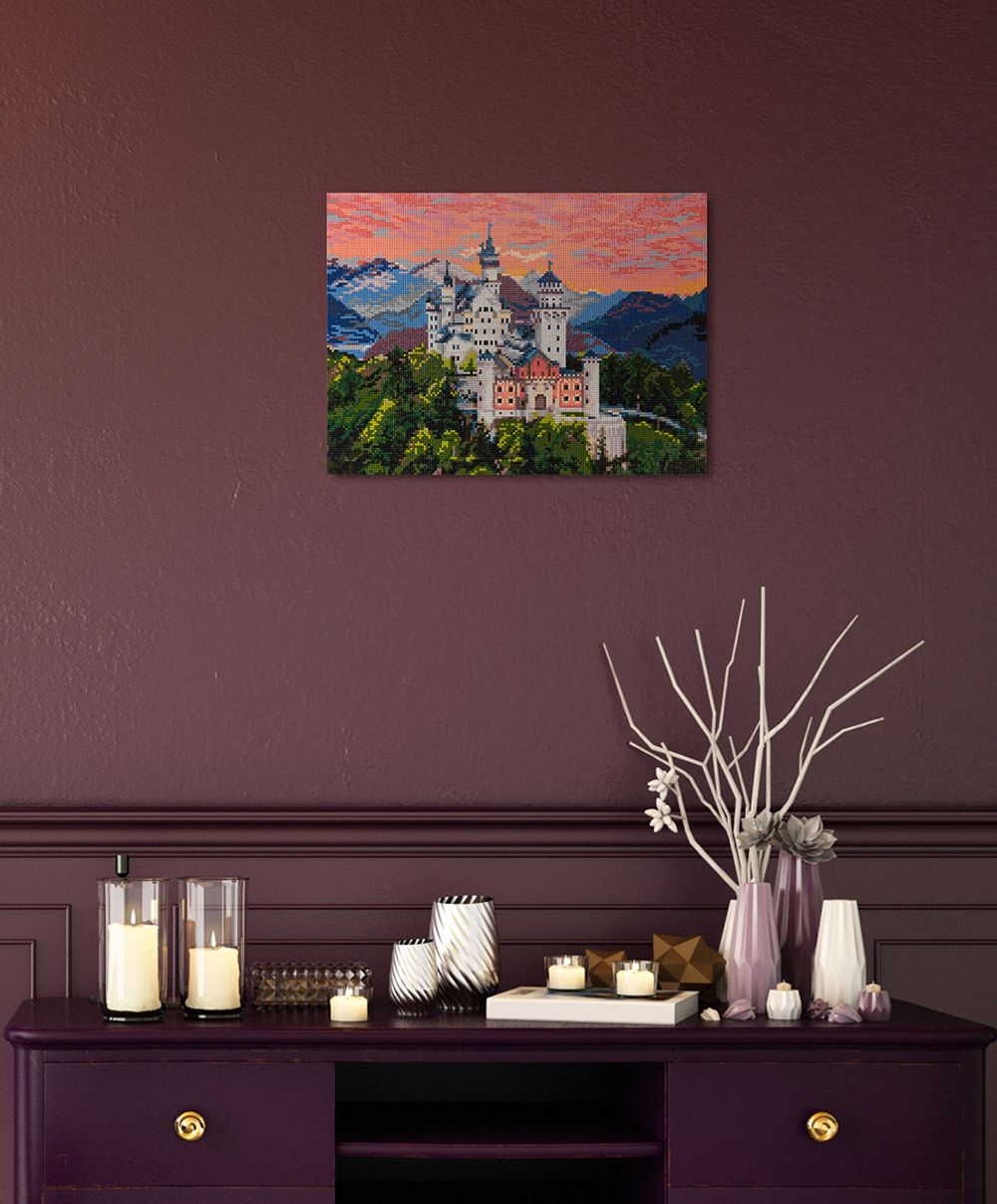 Алмазная (кристальная) мозаика Фрея ALPD-091, на подрамнике Замок в Альпах, 40х30 см