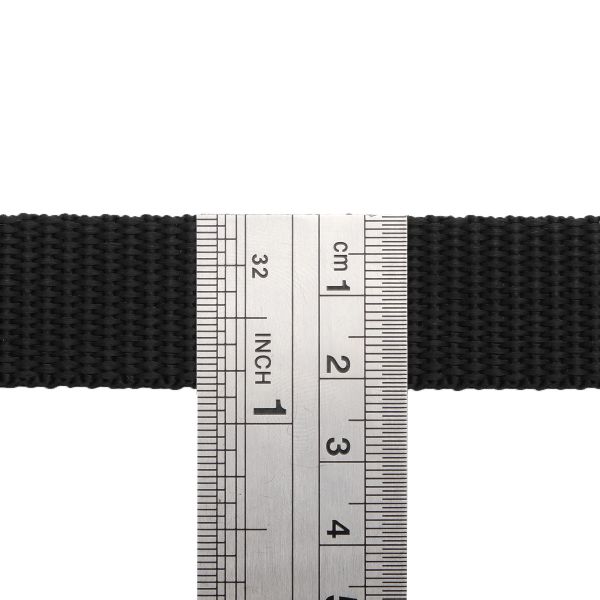 Стропа (ременная лента) 20 мм / 25 метров, толщ. 1.0 мм, [11 г/пог.м], 100% п/п, 20-1 черный