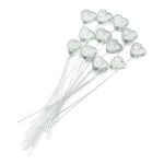 Декоративный элемент на проволоке Серебристое сердце 1,6х1,5см, длина 11см, 12 шт, Астра