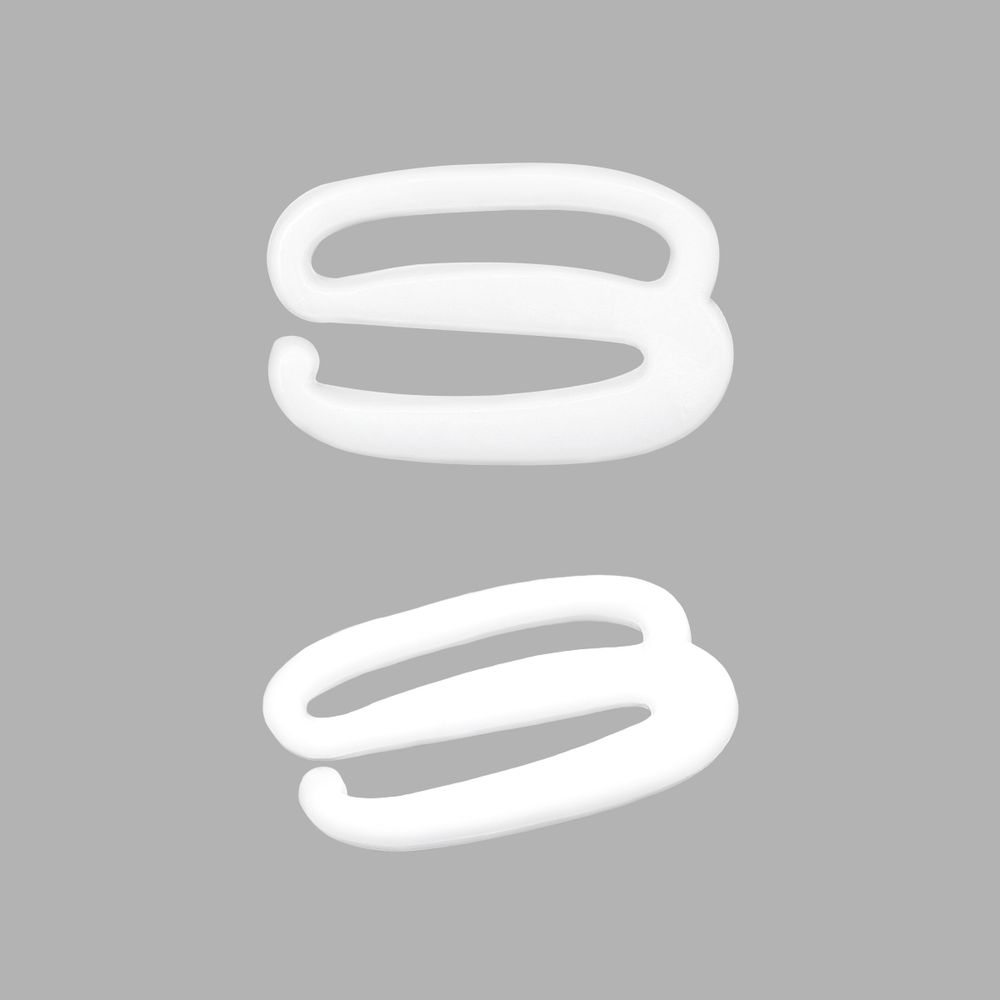 Крючки для бюстгальтера пластик 20.0 мм, 50 шт, белый, Globus