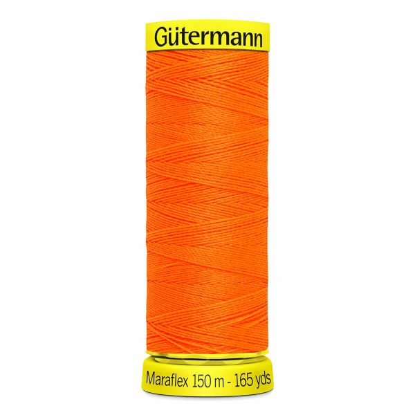 Нитки для трикотажа Gutermann Maraflex, 150м, 3871 неоновый оранжевый, 5 катушек