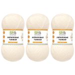 Пряжа Вязь Акриловая тонкая / уп.3 мот. по 100 г, 360 м, 001 белый