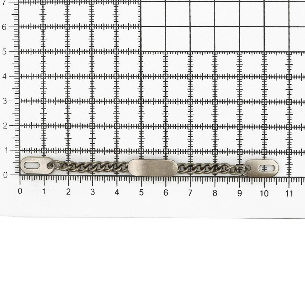 Вешалка-цепочка для одежды 102х8 мм, металл, черное серебро, 10 шт, ГНУ360