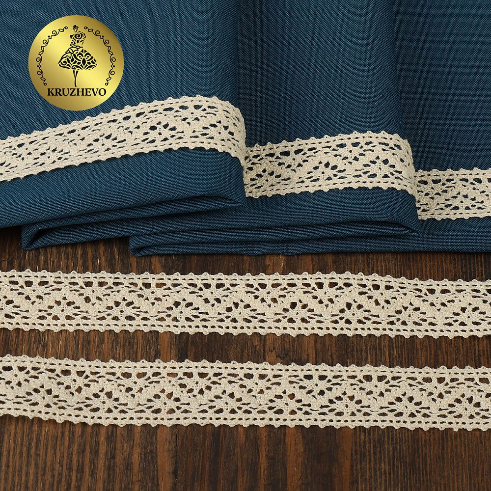 Кружево вязаное (тесьма) 20 мм / 10м, 5237 Тонкая нить цв.01 натуральный, Kruzhevo