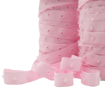 Кнопки пластиковые на тесьме (кн. ⌀ 7мм, тесьма 20 мм, шаг 4 см), цв.розовый, 45.7м