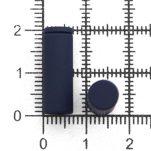 Наконечник для шнура металл 7х20 мм, т.синяя резина цв.919, 10 шт