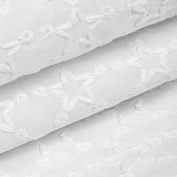 Ткань шитьё (прошва) 100 г/м², 150 см / 2 метра, TBY.Emb.8228.1.2, цв.01 белый