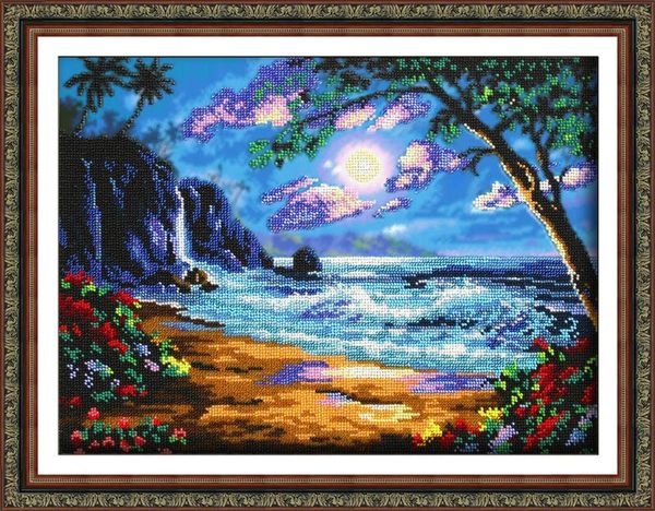 Набор для вышивания бисером Паутинка, В сиянии луны 28х38 см