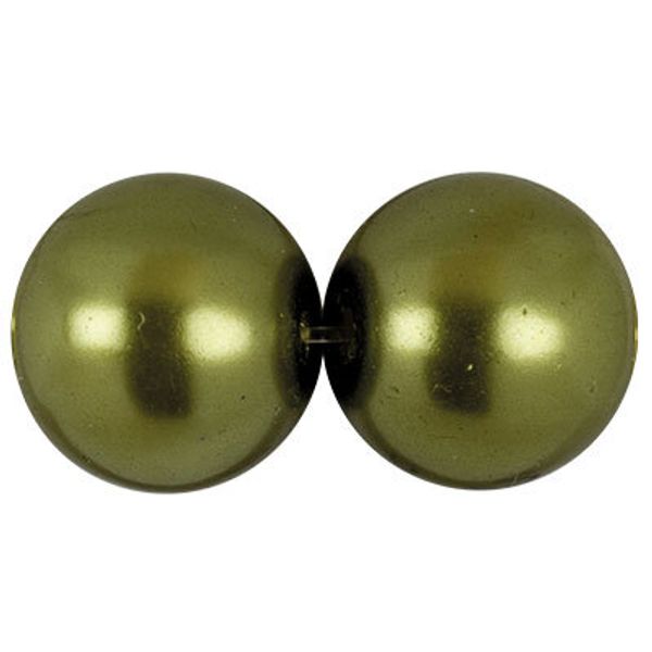 Бусины стекло ⌀14 мм, нить 30 шт, №23 зеленый, Zlatka GBP-06