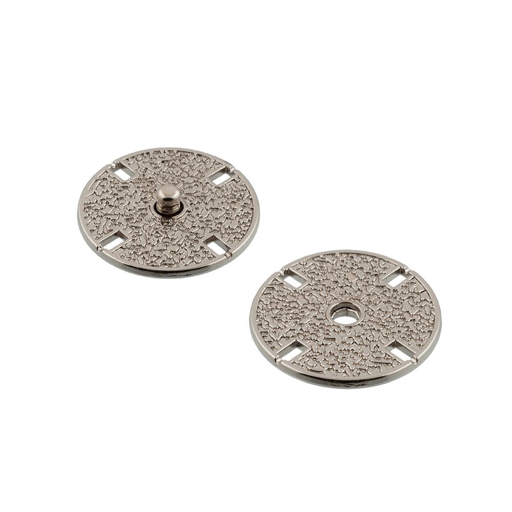 Кнопка пришивная металл ⌀25 мм, 5 шт, 01 никель, Gamma KLV-25