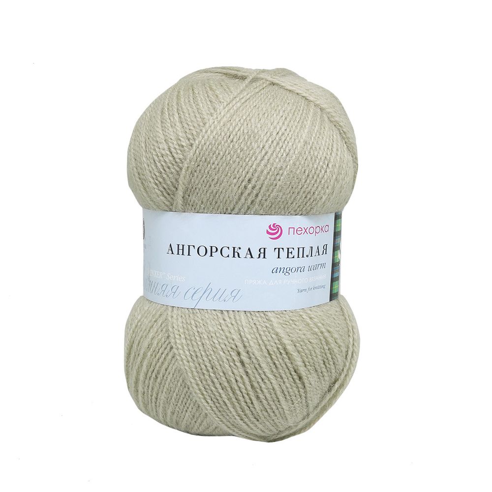 Пряжа Пехорка Ангорская теплая / уп.5 мот. по 100 г, 480м, 43 Суровый лен