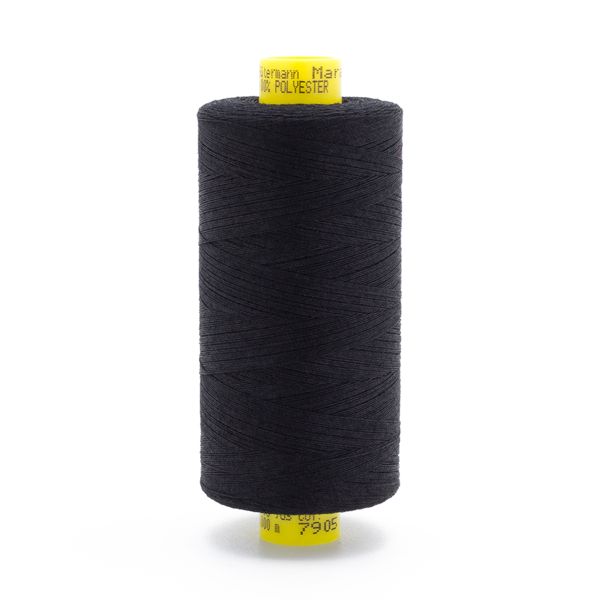 Нитка универсальная Gutermann Mara 120/2, 1000 м, 700207, 7905 черный обсидиан, 1 катушка
