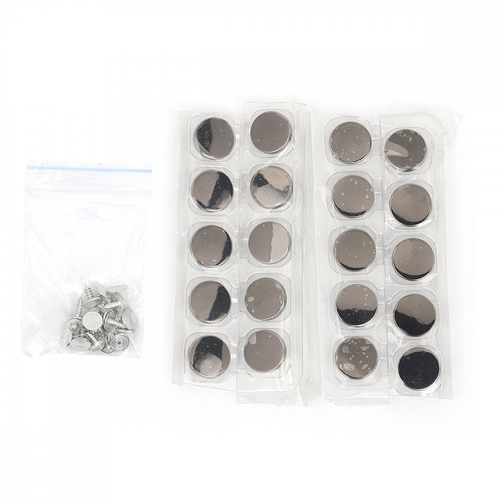 Пуговицы джинсовые ⌀15 мм, фиксированная ножка, металл, TBY-1356 черный никель уп.20 шт