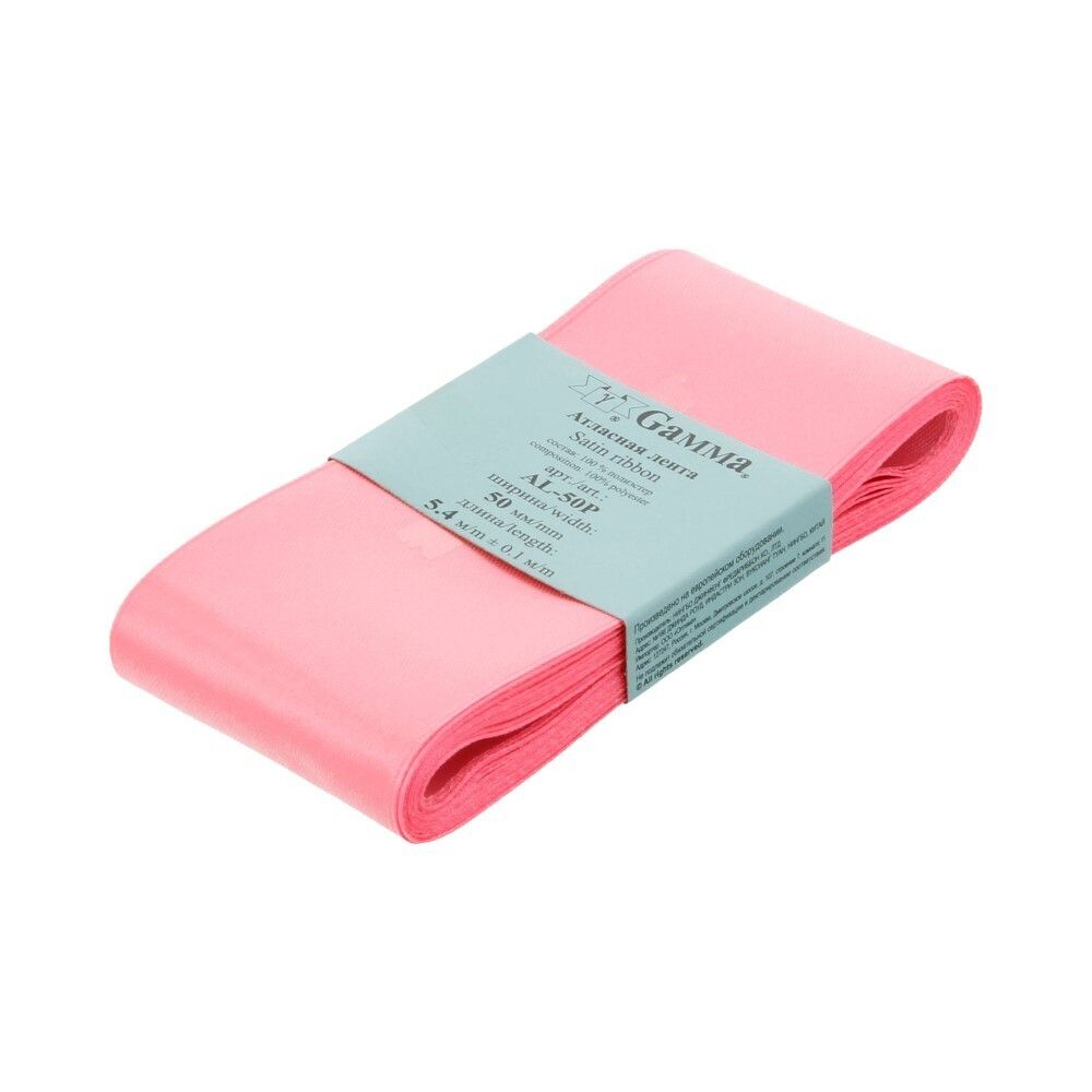 Лента атласная 1-сторонняя 50.0 мм / 5 шт по 5.4 метра, №005 розовый, Gamma AL-50P Лента атласная 1-сторонняя 50.0 мм / 5 шт по 5.4 метра, №005 розовый, Gamma AL-50P