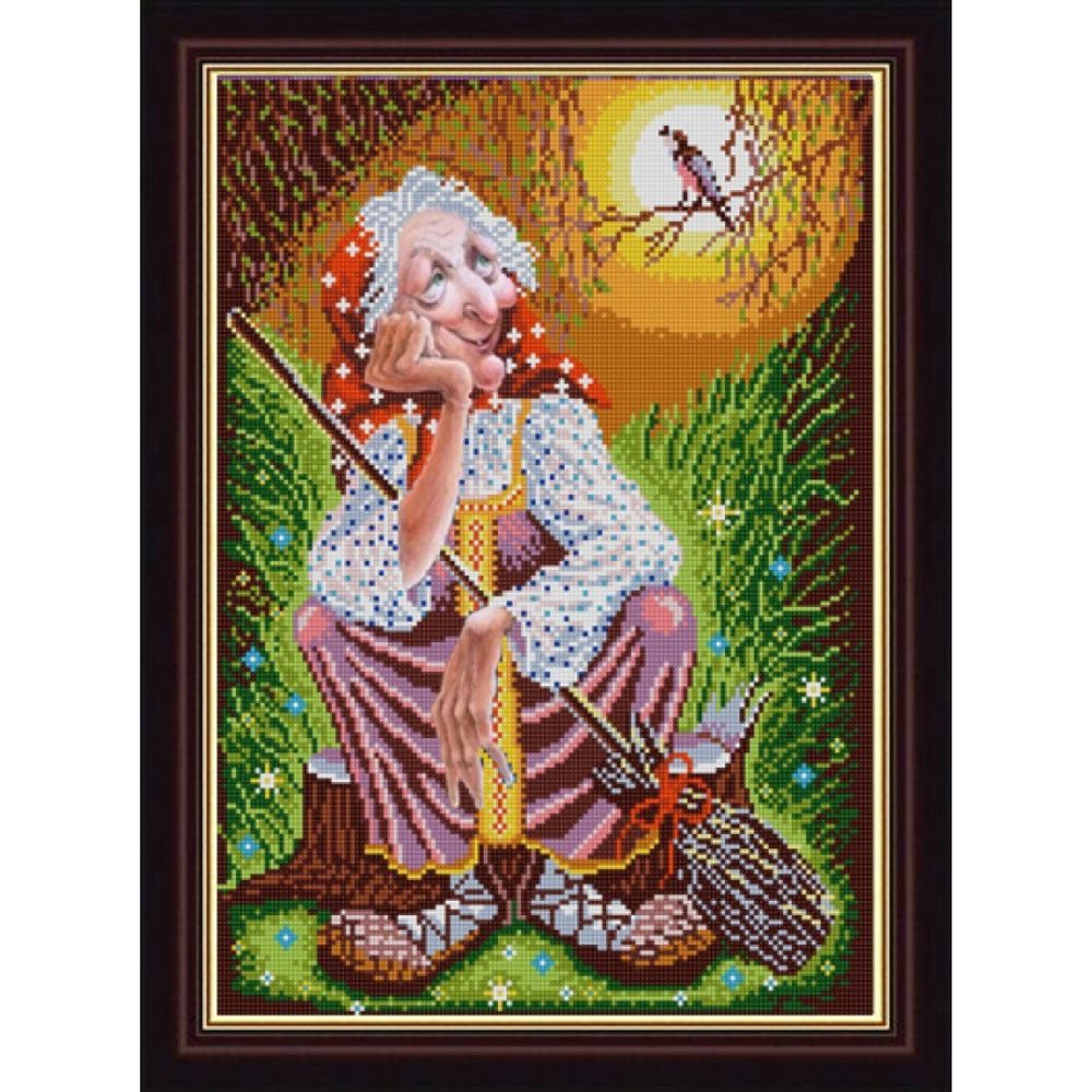 Рисунок для вышивания бисером Конек (ткань), 9995 Бабушка Яга 29х39 см