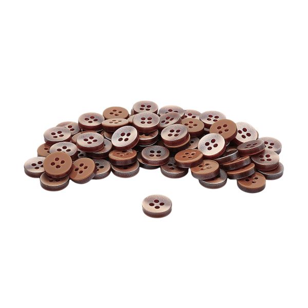 Пуговицы 4 прокола 18L (11мм), пластик (col.12 коричневый), CN_2846, 72 шт