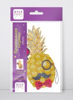 Алмазная (кристальная) мозаика Фрея, открытка Ананас, бонжур!, 14.8х10.5 см