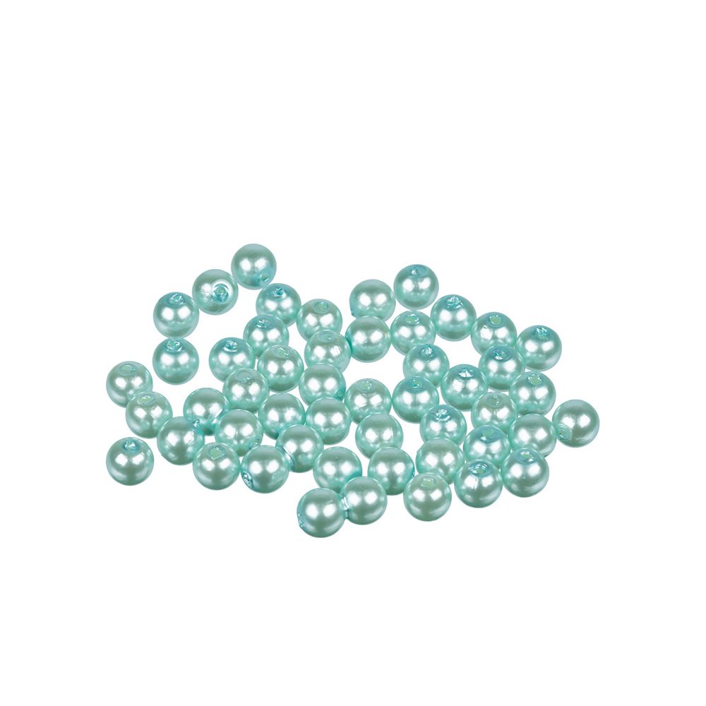 Бусины пластик ⌀8 мм, 50±2 шт, №12 св.голубой, Zlatka PB-2