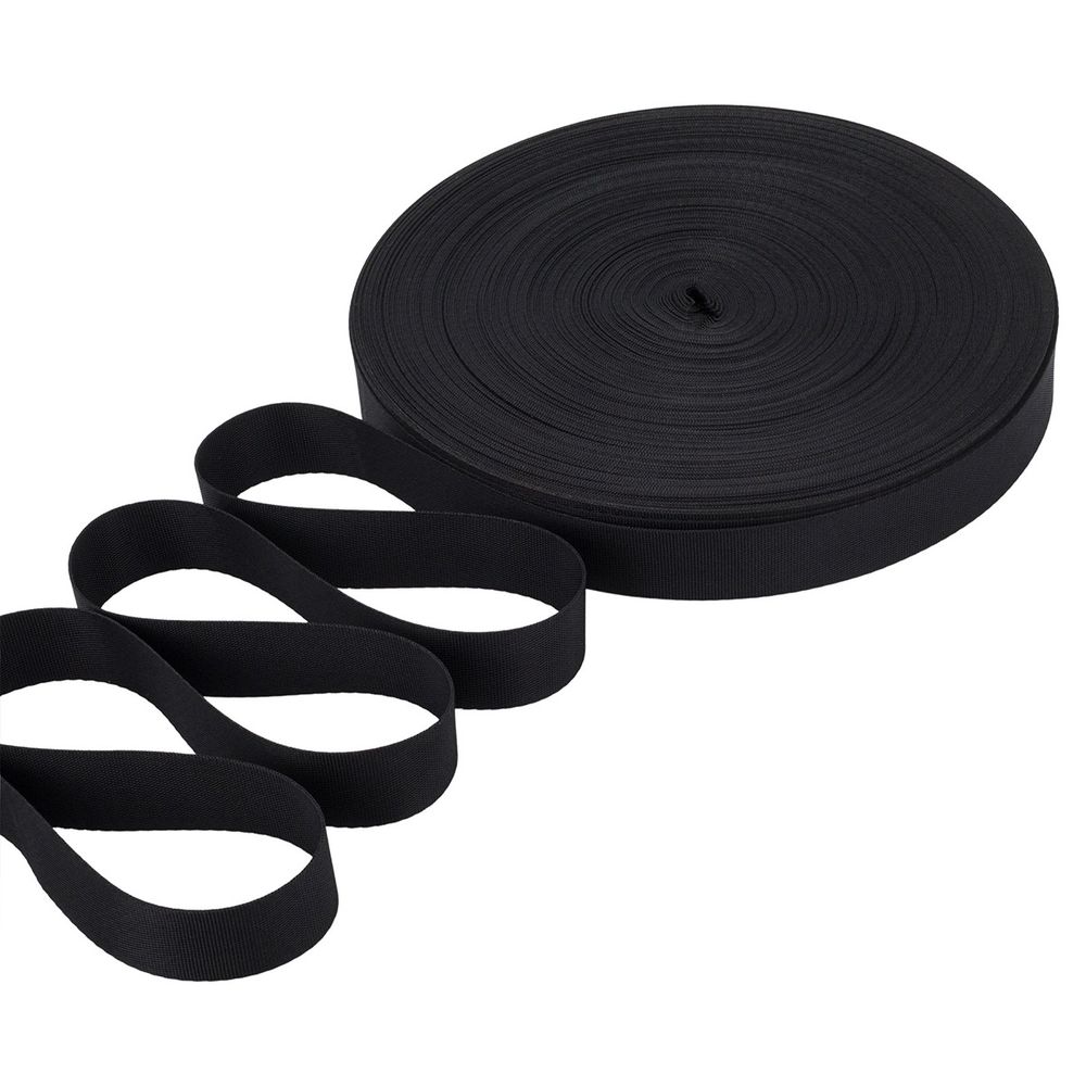 Стропа (ременная лента) 25 мм / 45.5 метров, [15 г/пог.м], черный, ГРХ10034