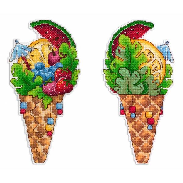 Набор для вышивания нитками МП Студия Р-1151, на пластиковой канве Вкус лета 16х8 см