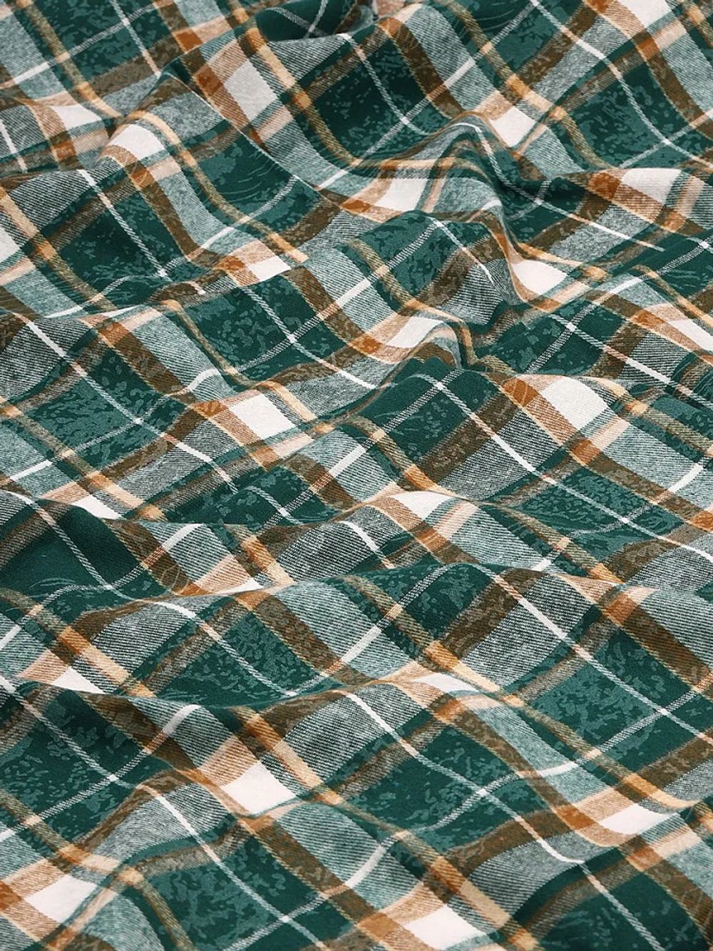 Фланель рубашечная вареная 150 г/м², 150 см / 2 метра, TBY.Fl.T497 зеленый