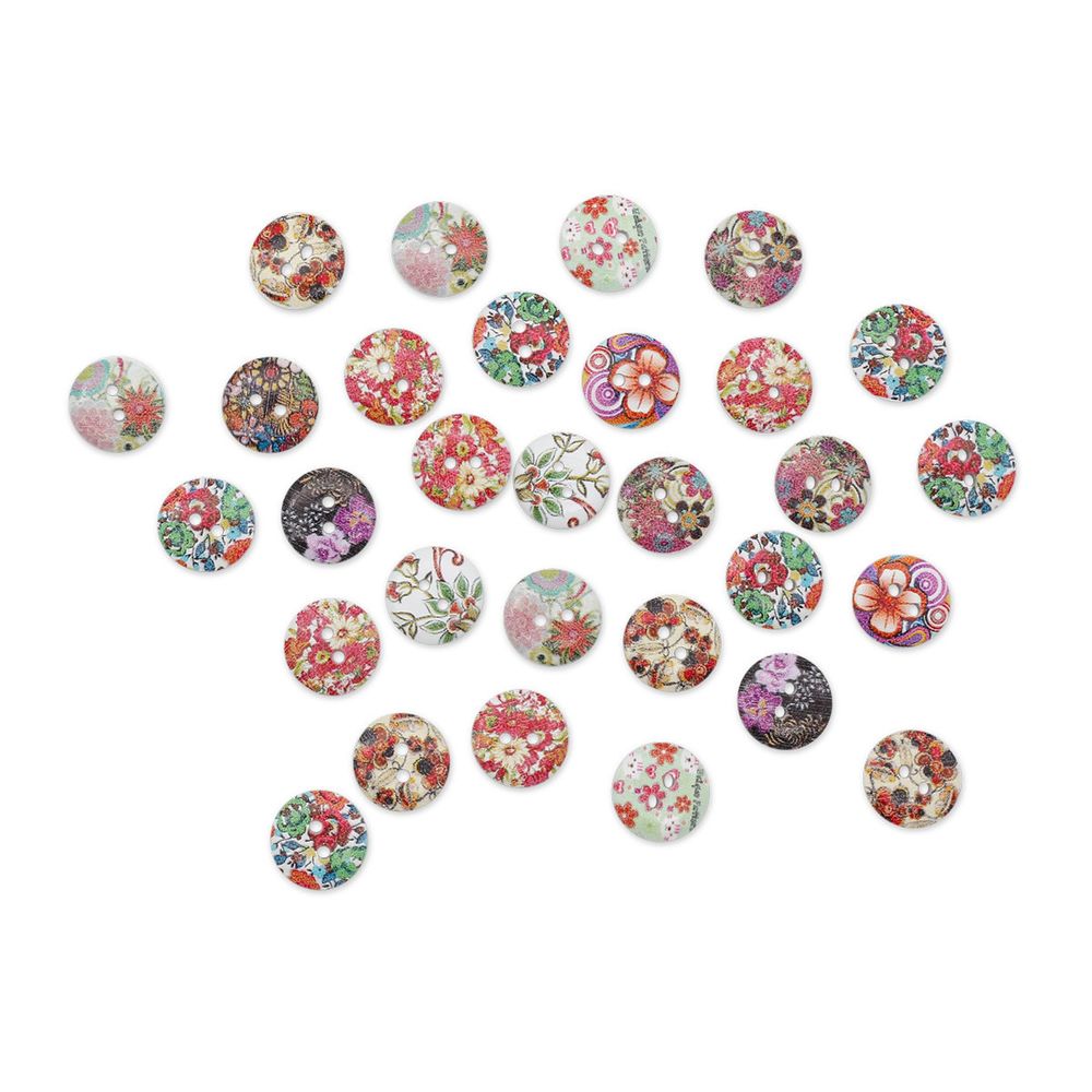 Украшения декоративные пуговицы деревянные Цветочки-лепесточки №4, 15 мм, 100 шт