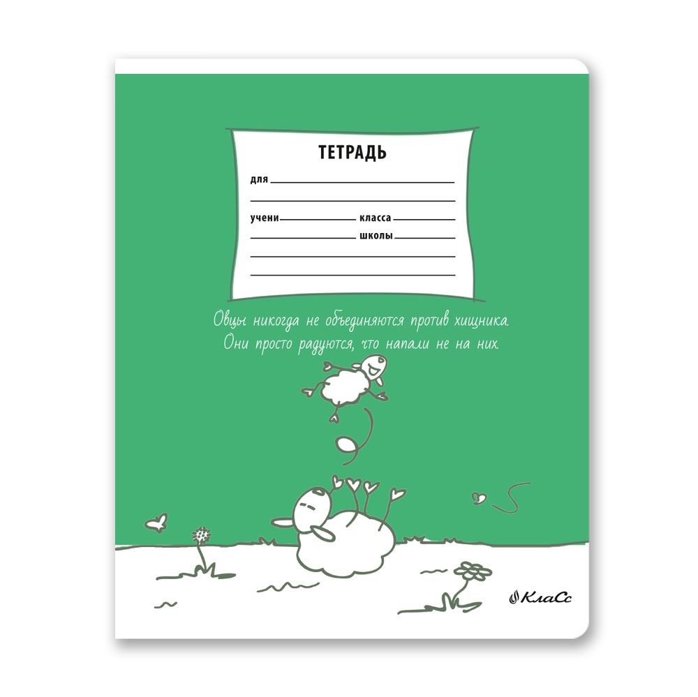 Тетрадь ученическая школьная, A5+ 18 л. на скобе 65 г/м², белизна 100%, 20 шт, клетка, 000710 Учись с улыбкой, Светоч 18ТЕТк-001