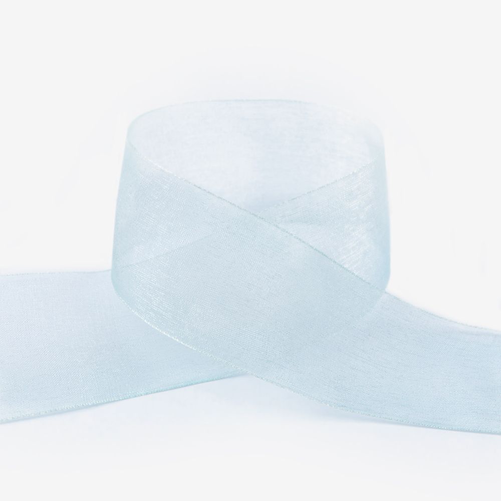 Лента капроновая (органза) 38.0 мм / 22.8±1 метра, 086 св. небесный, Blitz OR-38