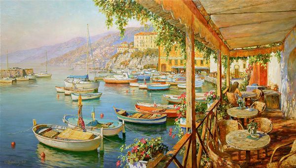 Пазл 1000 элементов, Завтрак в кафе у причала, PZL-1000/12, Фрея