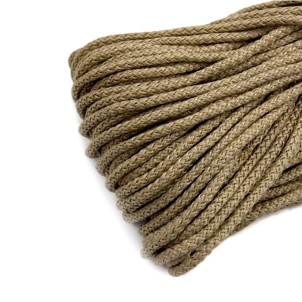 Шнур полипропилен круглый вязаный ⌀6.0 мм / 100 метров, 6-04 бежевый