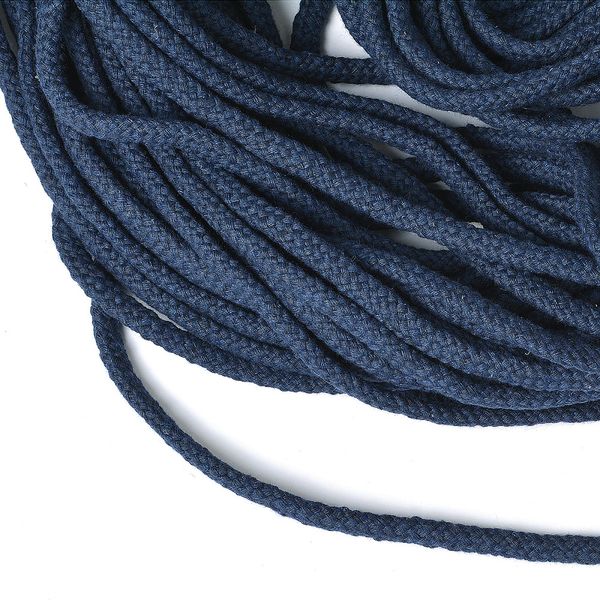 Шнур круглый х/б ⌀8.0 мм / 100 метров, с наполнителем, 024 т.синий