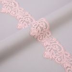 Кружево на сетке 63 мм / 10 м, пудровый, Gamma GKMB-6301M