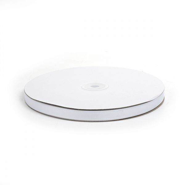 Лента репсовая (в рубчик) 10мм цв. 029 белый уп.91,4м, Ideal