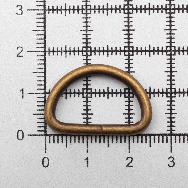 Полукольцо сварное металл внутр. 20 мм (внешн. 25х17 мм, ⌀2.5 мм), 50 шт, латунь ГР, 6069