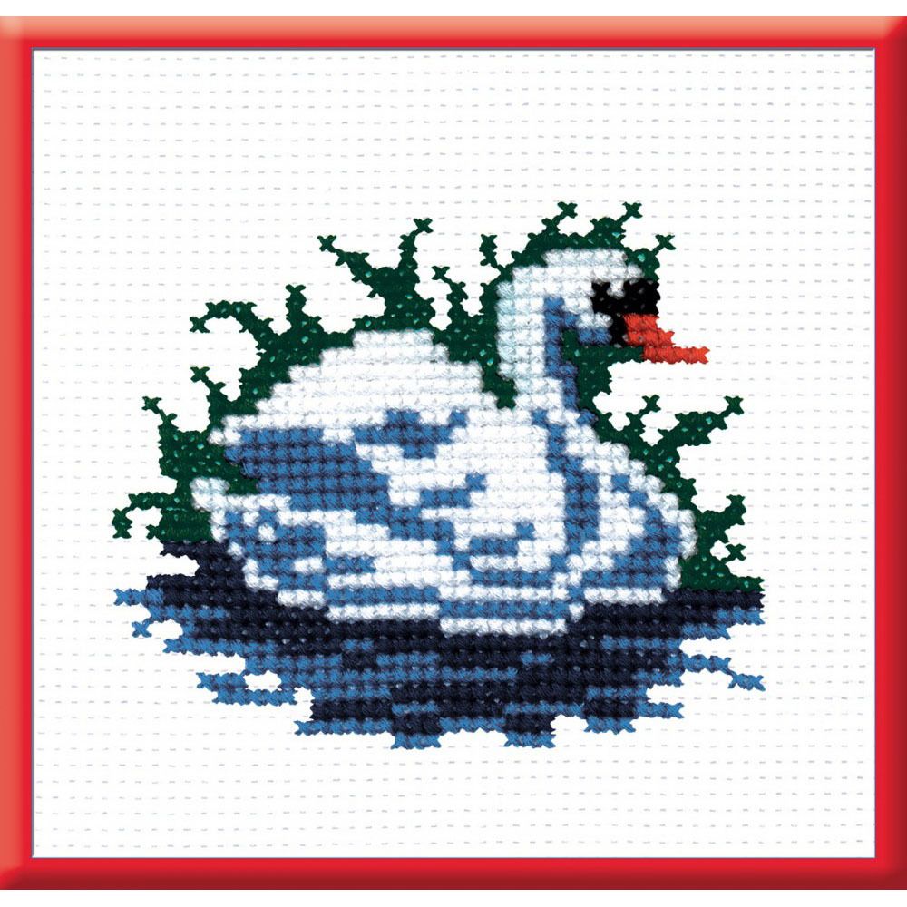 Набор для вышивания нитками РС Студия, Лебедь 9х7см