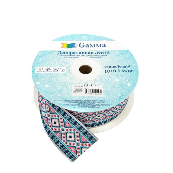 Лента (тесьма) жаккардовая 35.0 мм / 10±0.5 метров, 5, Gamma TRJ-117YP