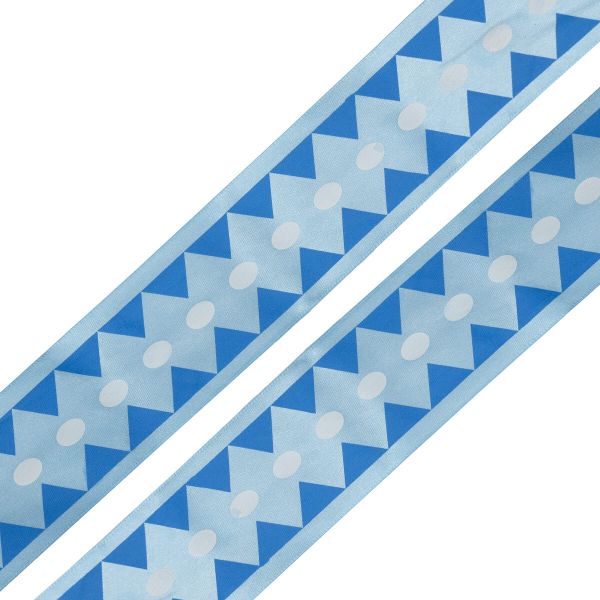Лента атласная с рисунком Ромбы 45.0 мм / 3 метра, синий, Globus