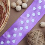 Лента атласная в горошек 45.0 мм / 3 метра, сиреневый, Globus