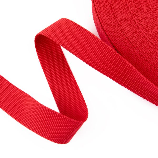 Стропа (ременная лента) 25 мм / 50 метров, толщ. 1.08 мм, [10 г/пог.м], 100% п/п, 148 красный, Gamma G-25 ЦВ
