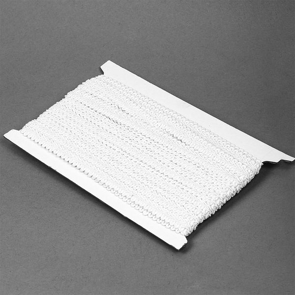 Тесьма Шанель плетеная 12 мм, 0384-0018 цв.белый уп.9м