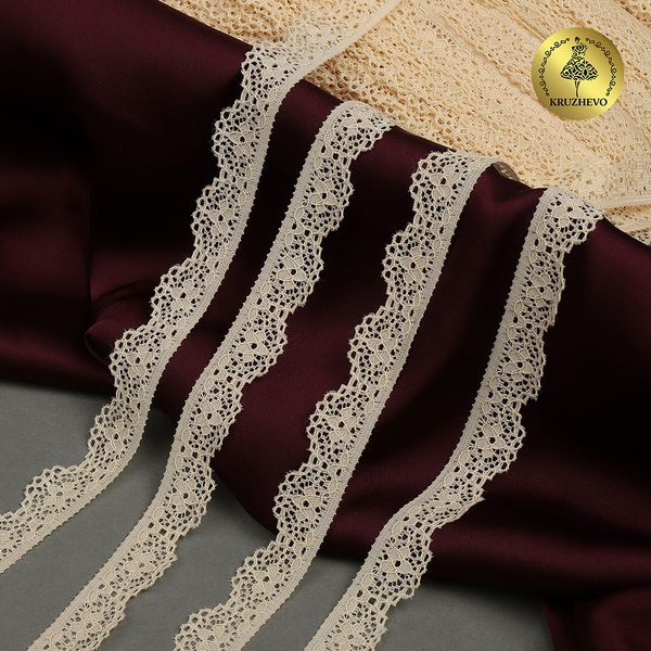 Кружево эластичное (стрейч) 8031 15мм цв.L126 бежевый, 50м, Kruzhevo