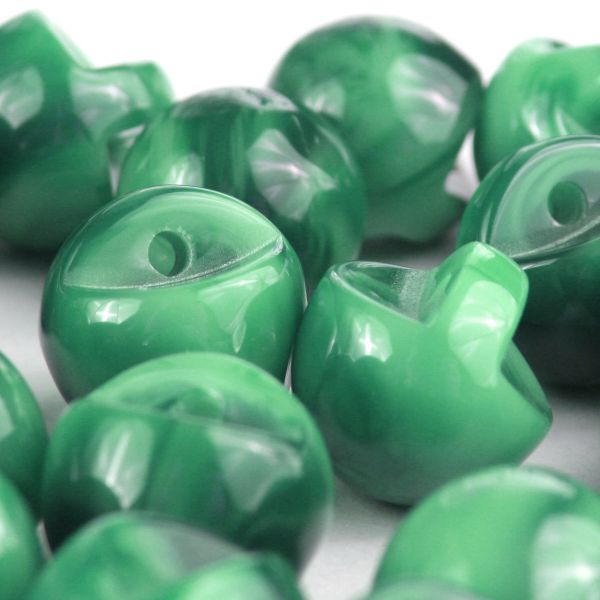 Пуговицы на ножке под камень из смолы 11мм (малахит), 100 шт