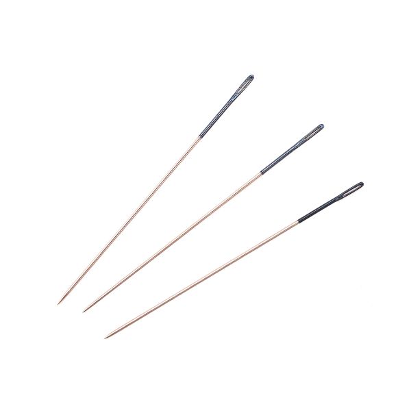 Иглы ручные для вышивания с цветным ушком, №10, серебро/черный, 6 шт, Pony