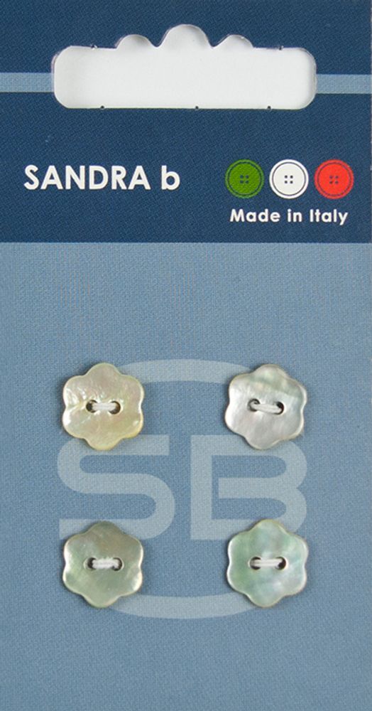 Пуговицы Sandra, 11 мм, 4 шт, перламутр, натуральный, 160578