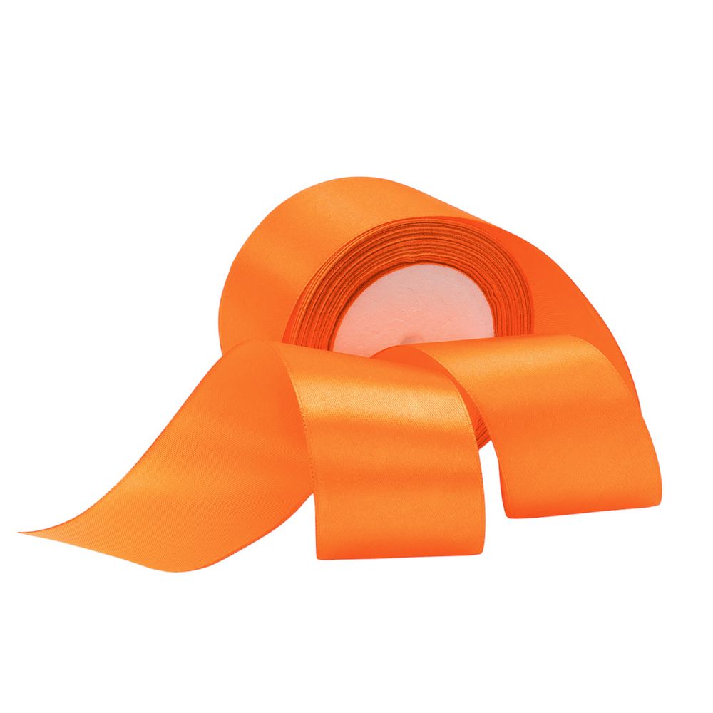 Лента атласная 1-сторонняя 50.0 мм / 22.86±1 метров, аналог 7730446, 151 оранжевый, DDZ2401, Globus