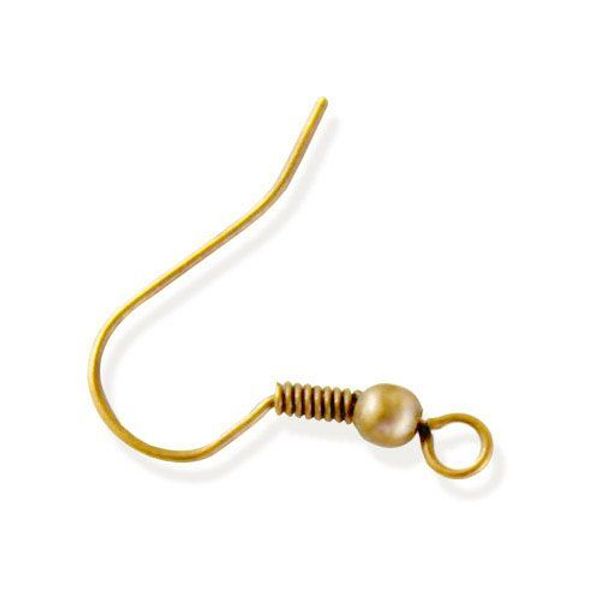 Основа для серег Крючок с бусиной, 18мм, 4 шт, золото, OTH1522