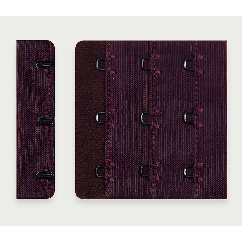 Застежки для бюстгальтера текстильные 3х3, 57 мм, 25 шт, 076 сливовое вино, Arta