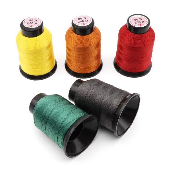 Швейные нитки (набор) 86Л, 250м, ассорти, 5 шт (3 ассорти), Красная нить