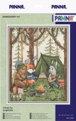Набор для вышивания нитками Panna, Туристы, 25х31,5 см